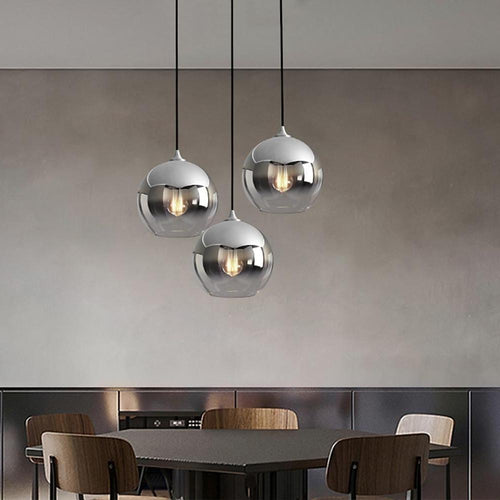 SphereGlow - Modern Glass Industrial LED Pendant Light for Kitchen and Dining Room
