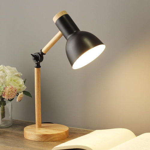 LuminoShade - Modern Wooden Desk Lamp in Scandinavian Style