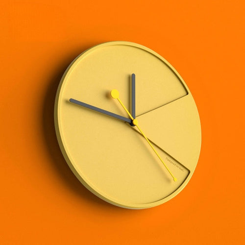 BetonTime – Modern 3D Wall Clock in Cement Yellow