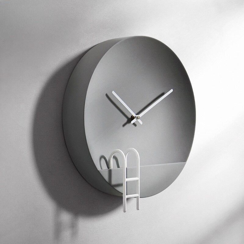 Modern Cement Wall Clock Grey
