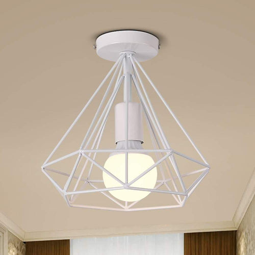 1-Light Mini Metal Geometric LED Retro Ceiling Light