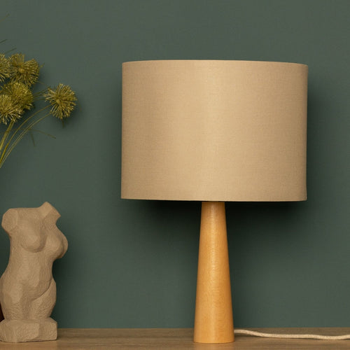 NordicGlow – Minimalist Wooden Table Lamp with Fabric Shade for Living Room & Bedroom