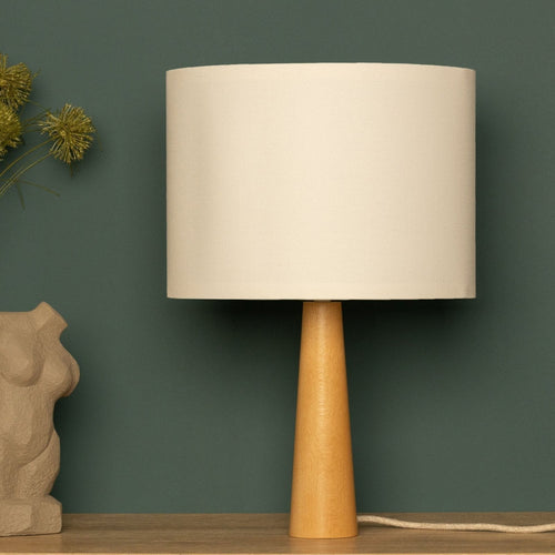 NordicGlow – Minimalist Wooden Table Lamp with Fabric Shade for Living Room & Bedroom