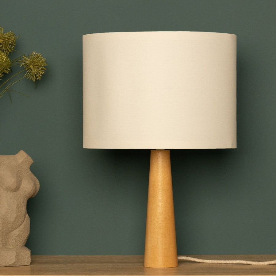 NordicGlow – Minimalist Wooden Table Lamp with Fabric Shade for Living Room & Bedroom