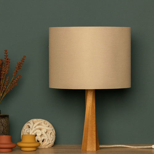 LumiWood – Modern Wooden Table Lamp with Fabric Shade, Scandinavian Design